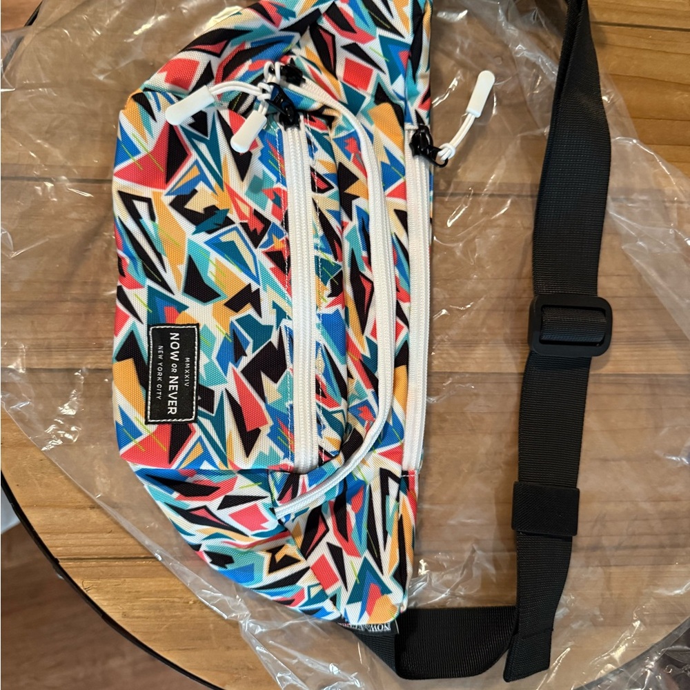 Multicolor Geometric Belt Bag